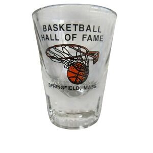 Basketball Hall of Fame Springfield Mass Souvenir Shot Glass Clear Collectible